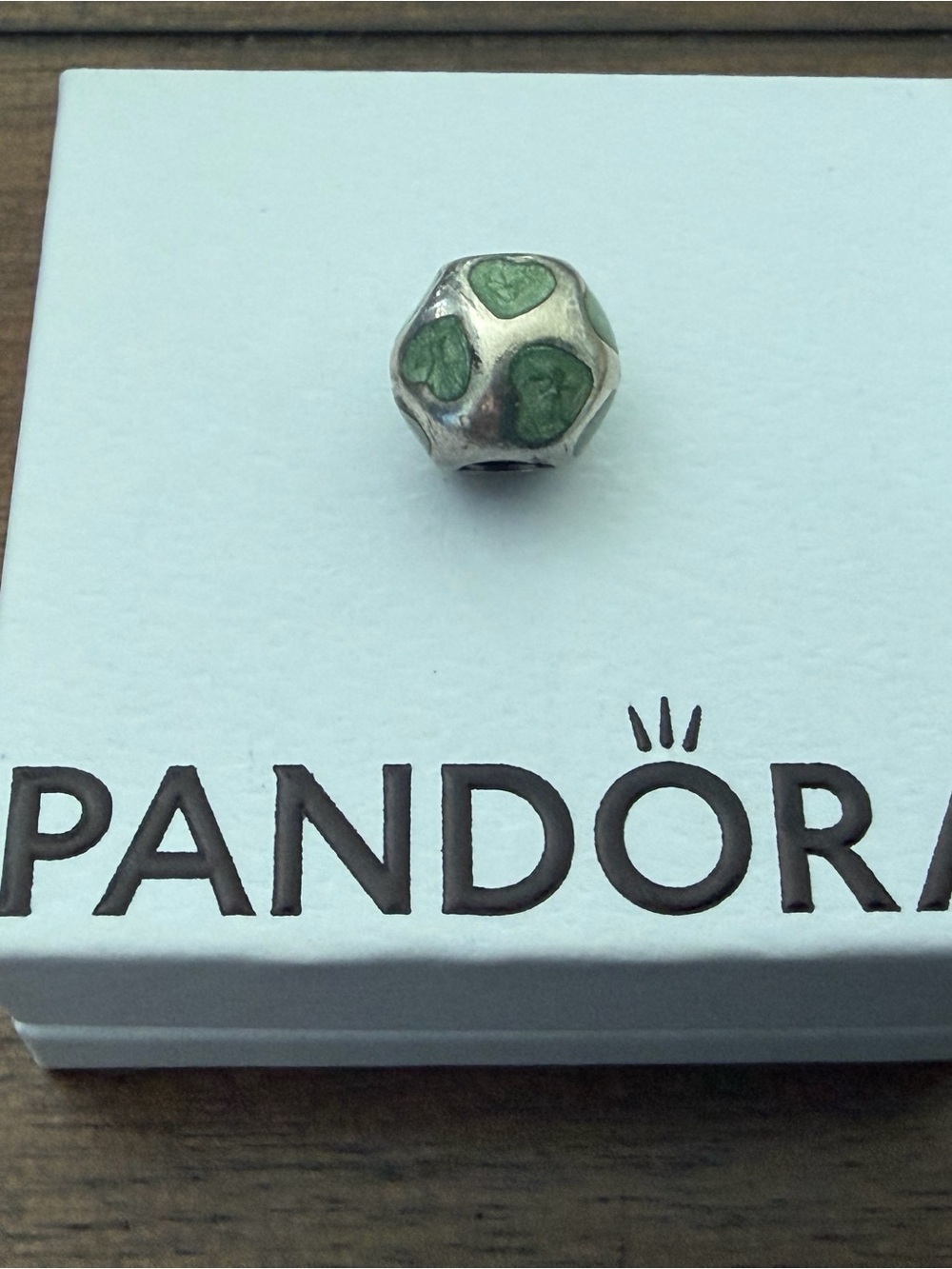 Pandora Authentic Green Heart Charm Imprint S925 ALE Collectors Jewelry - Picture 3 of 3